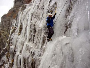 Ice Climbing Bridal Veil Falls UT